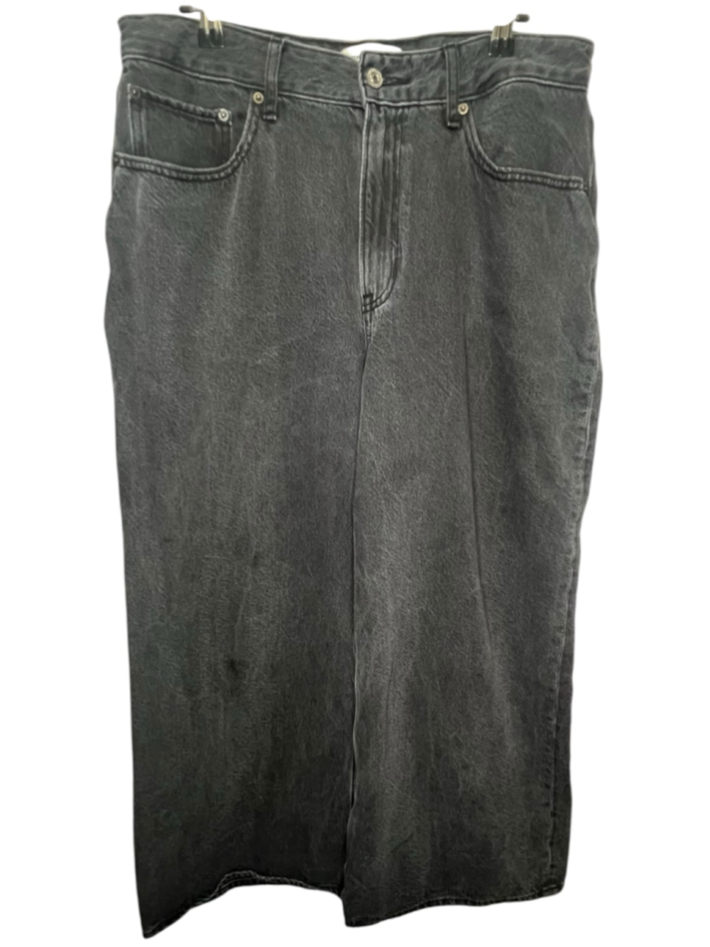 Abercrombie And Fitch Curve Love Black Wide Leg High Rise Denim Jeans